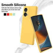 For Motorola Moto G85 Solid Color Liquid Silicone Dropproof Full Coverage Phone Case(Yellow)