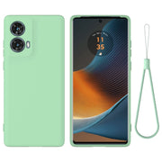 For Motorola Moto G85 Solid Color Liquid Silicone Dropproof Full Coverage Phone Case(Green)
