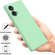 For Motorola Moto G85 Solid Color Liquid Silicone Dropproof Full Coverage Phone Case(Green)