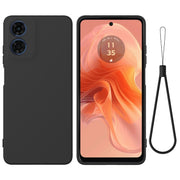 For Motorola Moto E14 Solid Color Liquid Silicone Dropproof Full Coverage Phone Case(Black)