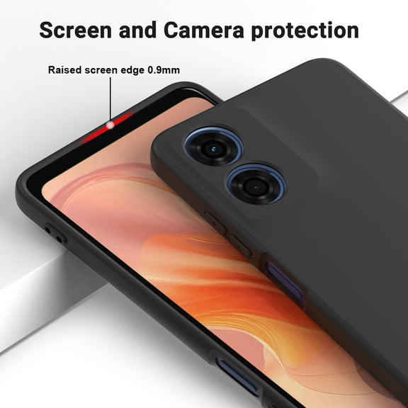 For Motorola Moto E14 Solid Color Liquid Silicone Dropproof Full Coverage Phone Case(Black)