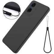 For Motorola Moto E14 Solid Color Liquid Silicone Dropproof Full Coverage Phone Case(Black)