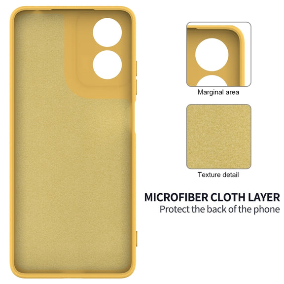 For Motorola Moto E14 Solid Color Liquid Silicone Dropproof Full Coverage Phone Case(Yellow)