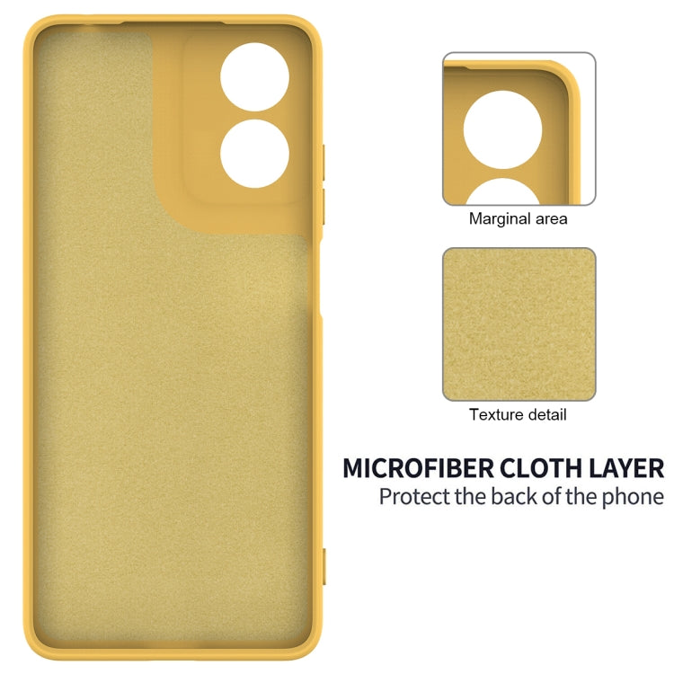 For Motorola Moto E14 Solid Color Liquid Silicone Dropproof Full Coverage Phone Case(Yellow)