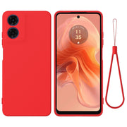 For Motorola Moto E14 Solid Color Liquid Silicone Dropproof Full Coverage Phone Case(Red)