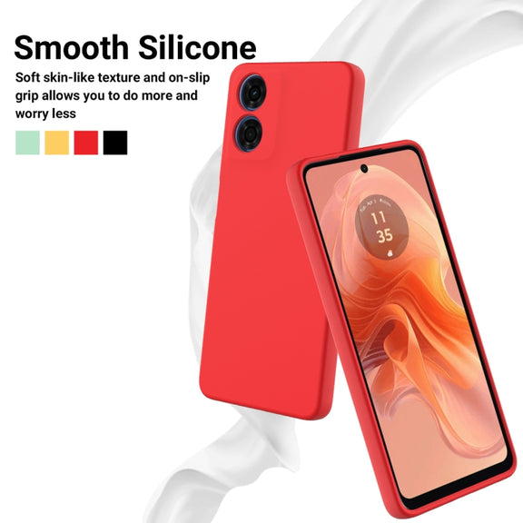 For Motorola Moto E14 Solid Color Liquid Silicone Dropproof Full Coverage Phone Case(Red)
