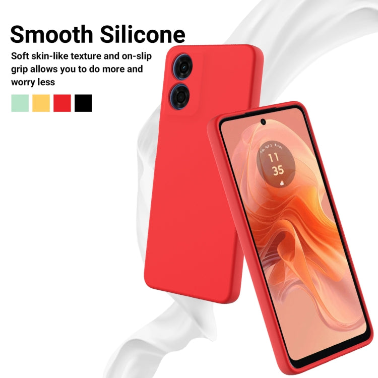 For Motorola Moto E14 Solid Color Liquid Silicone Dropproof Full Coverage Phone Case(Red)