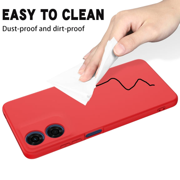 For Motorola Moto E14 Solid Color Liquid Silicone Dropproof Full Coverage Phone Case(Red)