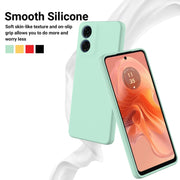 For Motorola Moto E14 Solid Color Liquid Silicone Dropproof Full Coverage Phone Case(Green)