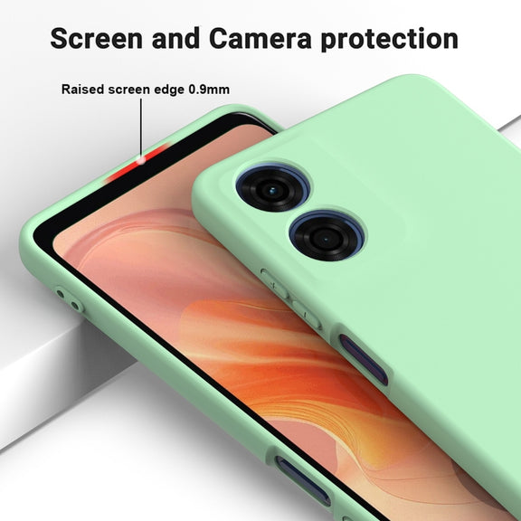 For Motorola Moto E14 Solid Color Liquid Silicone Dropproof Full Coverage Phone Case(Green)