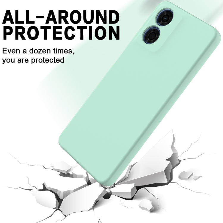For Motorola Moto E14 Solid Color Liquid Silicone Dropproof Full Coverage Phone Case(Green)