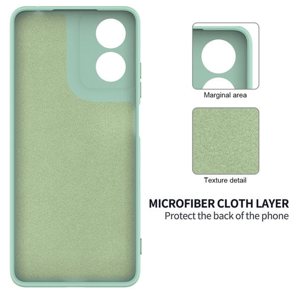 For Motorola Moto E14 Solid Color Liquid Silicone Dropproof Full Coverage Phone Case(Green)
