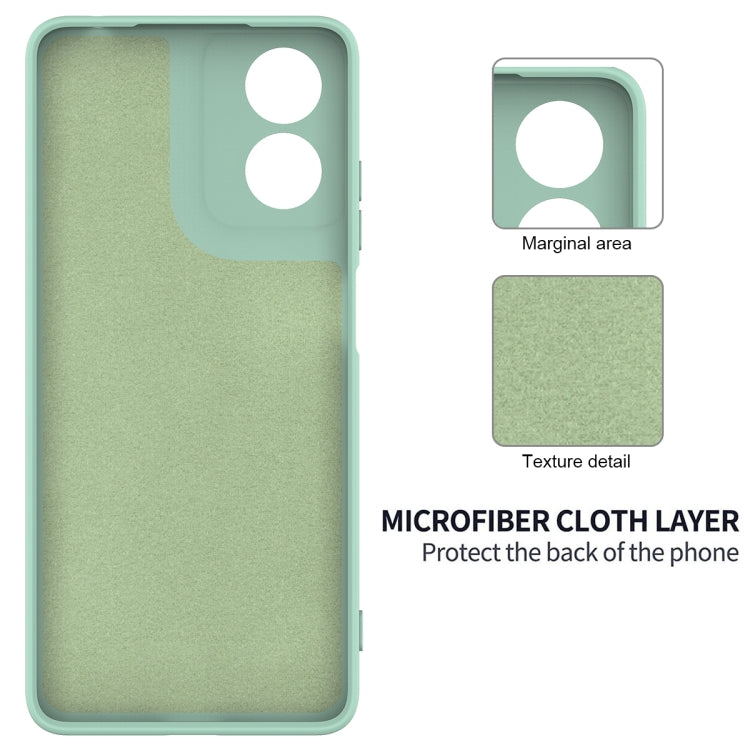 For Motorola Moto E14 Solid Color Liquid Silicone Dropproof Full Coverage Phone Case(Green)
