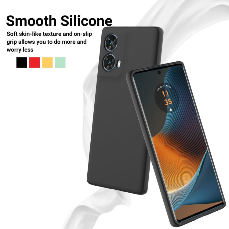 For Motorola S50 Neo Solid Color Liquid Silicone Dropproof Full Coverage Phone Case(Black)
