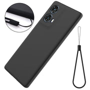 For Motorola S50 Neo Solid Color Liquid Silicone Dropproof Full Coverage Phone Case(Black)