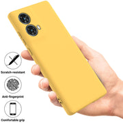 For Motorola S50 Neo Solid Color Liquid Silicone Dropproof Full Coverage Phone Case(Yellow)