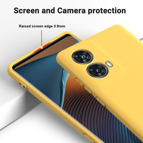 For Motorola S50 Neo Solid Color Liquid Silicone Dropproof Full Coverage Phone Case(Yellow)
