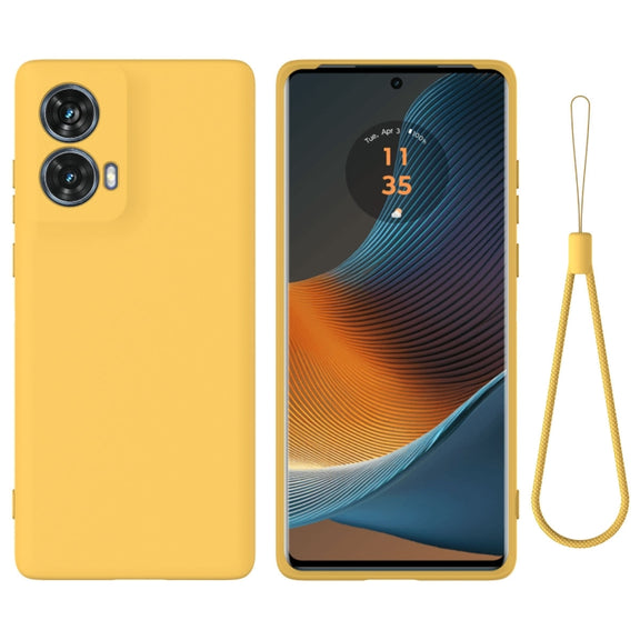 For Motorola S50 Neo Solid Color Liquid Silicone Dropproof Full Coverage Phone Case(Yellow)