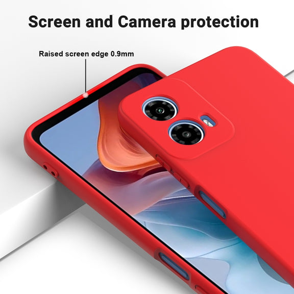 For Motorola Moto G Power 2024 Solid Color Liquid Silicone Dropproof Full Coverage Phone Case(Red)