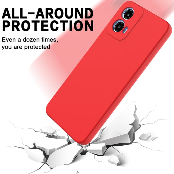 For Motorola Moto G Power 2024 Solid Color Liquid Silicone Dropproof Full Coverage Phone Case(Red)