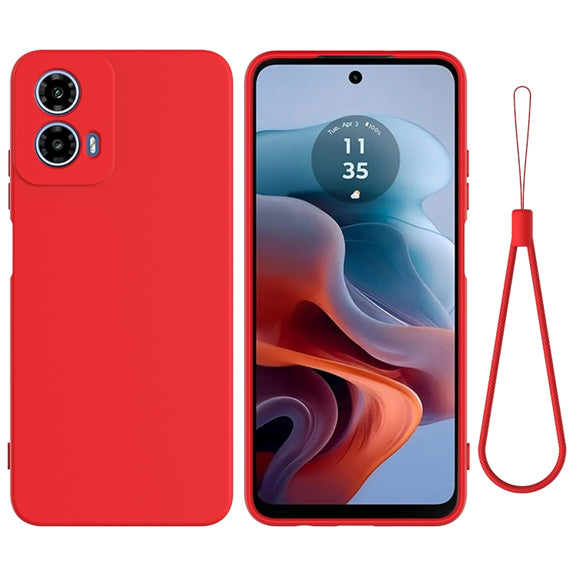 For Motorola Moto G Power 2024 Solid Color Liquid Silicone Dropproof Full Coverage Phone Case(Red)