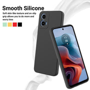 For Motorola Moto G45 Solid Color Liquid Silicone Dropproof Full Coverage Phone Case(Black)