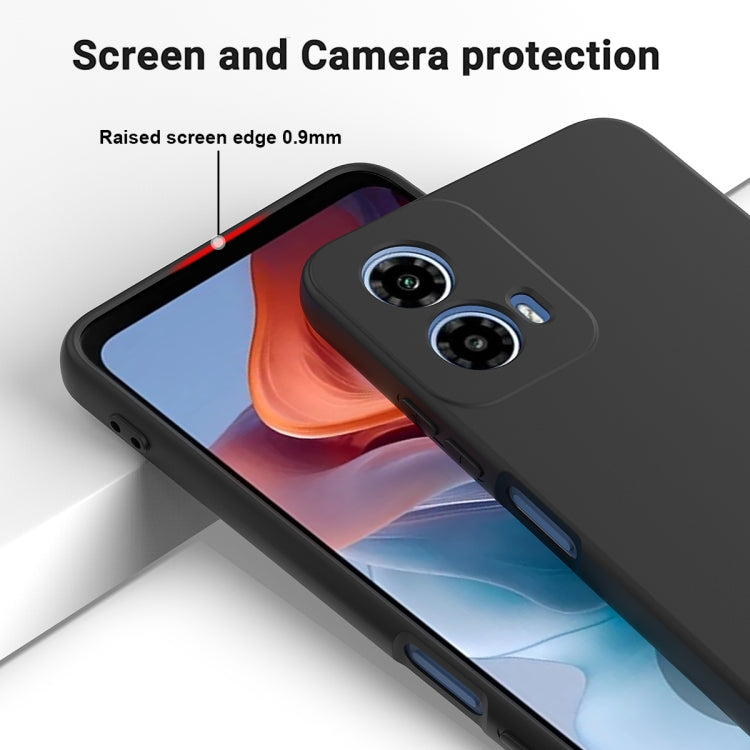 For Motorola Moto G45 Solid Color Liquid Silicone Dropproof Full Coverage Phone Case(Black)