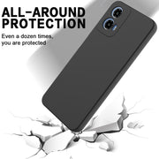 For Motorola Moto G45 Solid Color Liquid Silicone Dropproof Full Coverage Phone Case(Black)