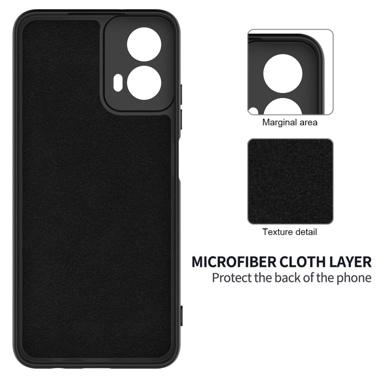 For Motorola Moto G45 Solid Color Liquid Silicone Dropproof Full Coverage Phone Case(Black)