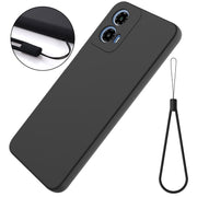 For Motorola Moto G45 Solid Color Liquid Silicone Dropproof Full Coverage Phone Case(Black)