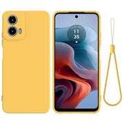 For Motorola Moto G45 Solid Color Liquid Silicone Dropproof Full Coverage Phone Case(Yellow)
