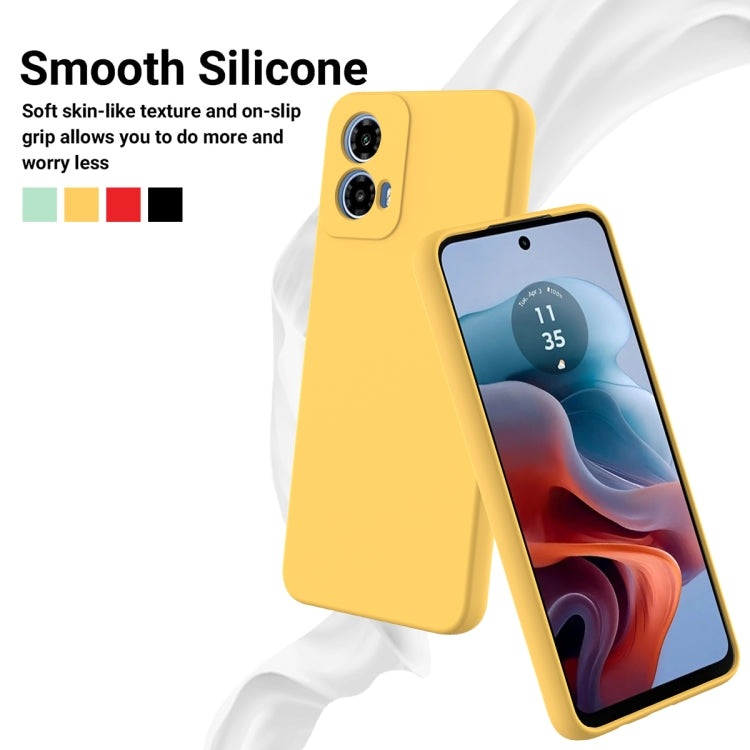 For Motorola Moto G45 Solid Color Liquid Silicone Dropproof Full Coverage Phone Case(Yellow)