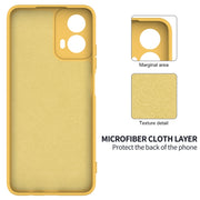 For Motorola Moto G45 Solid Color Liquid Silicone Dropproof Full Coverage Phone Case(Yellow)