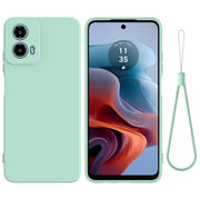 For Motorola Moto G45 Solid Color Liquid Silicone Dropproof Full Coverage Phone Case(Green)