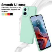 For Motorola Moto G45 Solid Color Liquid Silicone Dropproof Full Coverage Phone Case(Green)