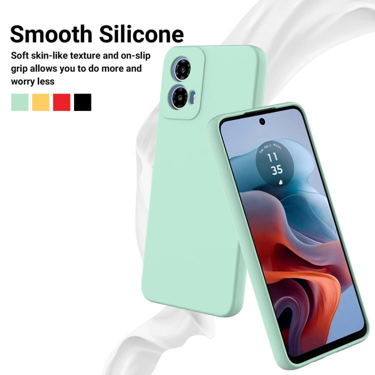 For Motorola Moto G45 Solid Color Liquid Silicone Dropproof Full Coverage Phone Case(Green)