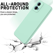 For Motorola Moto G45 Solid Color Liquid Silicone Dropproof Full Coverage Phone Case(Green)