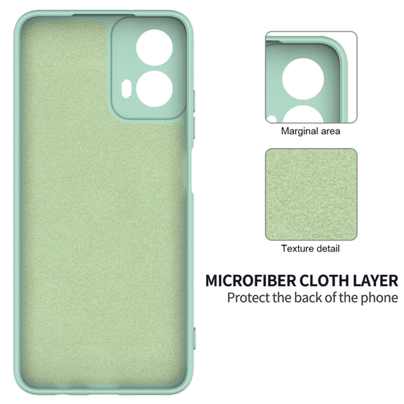 For Motorola Moto G45 Solid Color Liquid Silicone Dropproof Full Coverage Phone Case(Green)