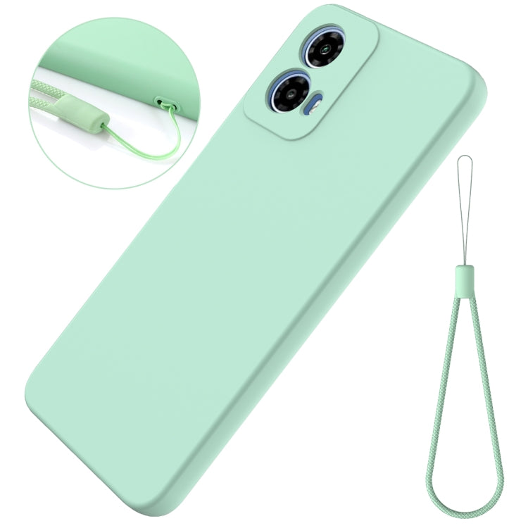 For Motorola Moto G45 Solid Color Liquid Silicone Dropproof Full Coverage Phone Case(Green)