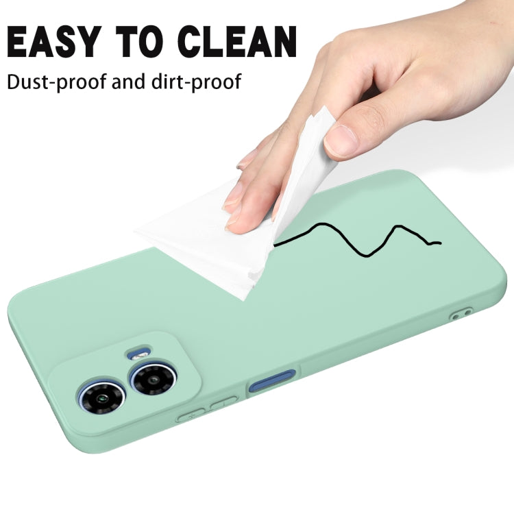 For Motorola Moto G45 Solid Color Liquid Silicone Dropproof Full Coverage Phone Case(Green)