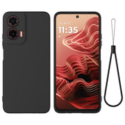 For Motorola Moto G35 Solid Color Liquid Silicone Dropproof Full Coverage Phone Case(Black)