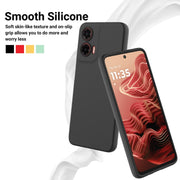 For Motorola Moto G35 Solid Color Liquid Silicone Dropproof Full Coverage Phone Case(Black)
