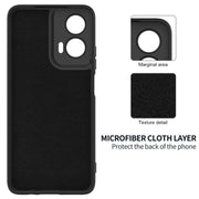 For Motorola Moto G35 Solid Color Liquid Silicone Dropproof Full Coverage Phone Case(Black)