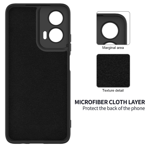 For Motorola Moto G35 Solid Color Liquid Silicone Dropproof Full Coverage Phone Case(Black)