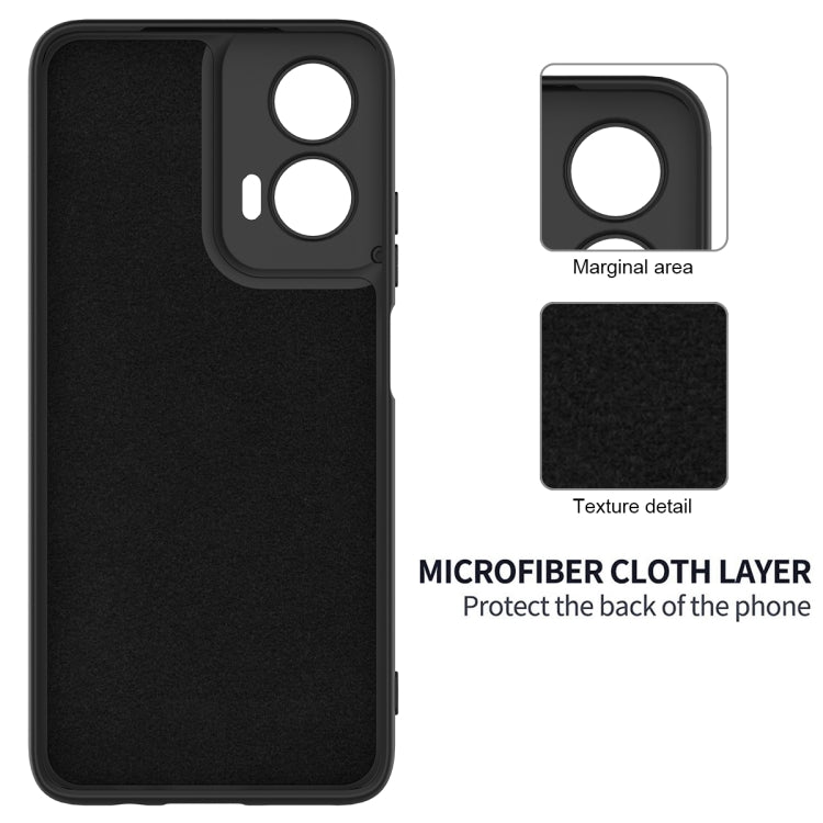 For Motorola Moto G35 Solid Color Liquid Silicone Dropproof Full Coverage Phone Case(Black)