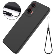 For Motorola Moto G35 Solid Color Liquid Silicone Dropproof Full Coverage Phone Case(Black)