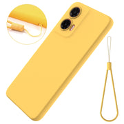 For Motorola Moto G35 Solid Color Liquid Silicone Dropproof Full Coverage Phone Case(Yellow)