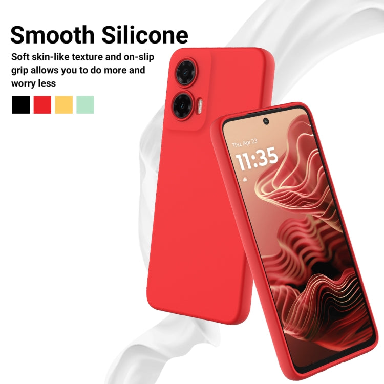 For Motorola Moto G35 Solid Color Liquid Silicone Dropproof Full Coverage Phone Case(Red)