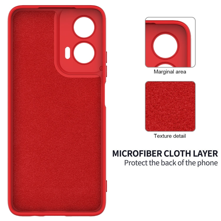 For Motorola Moto G35 Solid Color Liquid Silicone Dropproof Full Coverage Phone Case(Red)