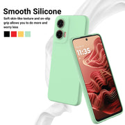 For Motorola Moto G35 Solid Color Liquid Silicone Dropproof Full Coverage Phone Case(Green)